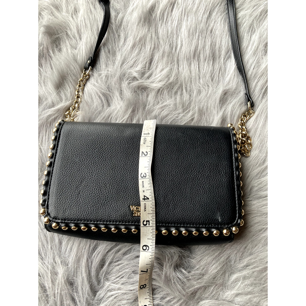 Victoria's Secret Purse Black Chain Strap Stud Crossbody Shoulder Bag Womens - Picture 12 of 12
